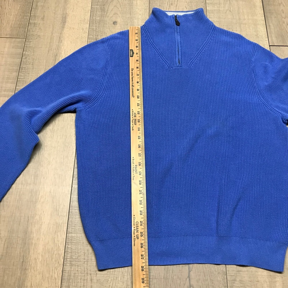 346 Brooks Brothers 1/4 Zip Sweater Mens Size XL Blue Preppy Golf Quarter Zip - Picture 8 of 9